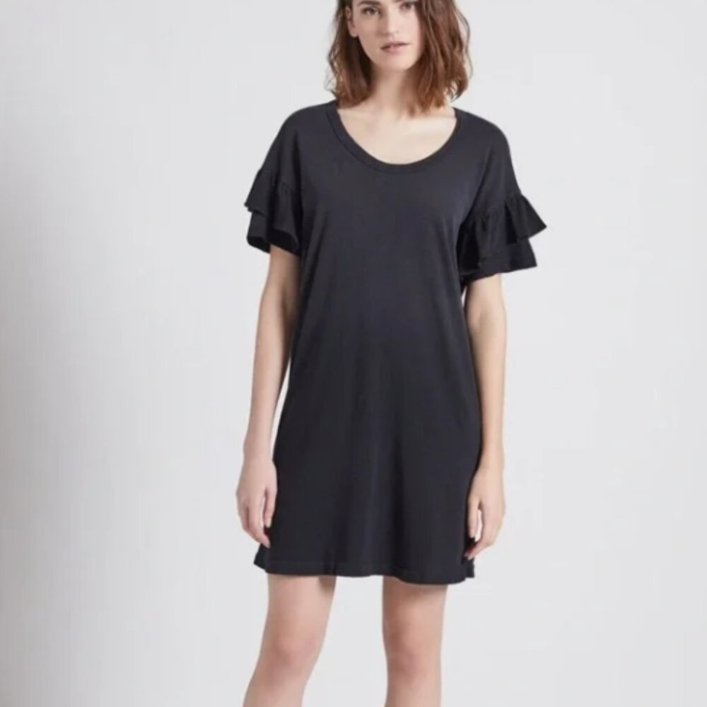 CURRENT/ELLIOTT Ruffle Roadie T-Shirt Dress Grey Size 0‎